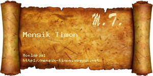 Mensik Timon névjegykártya